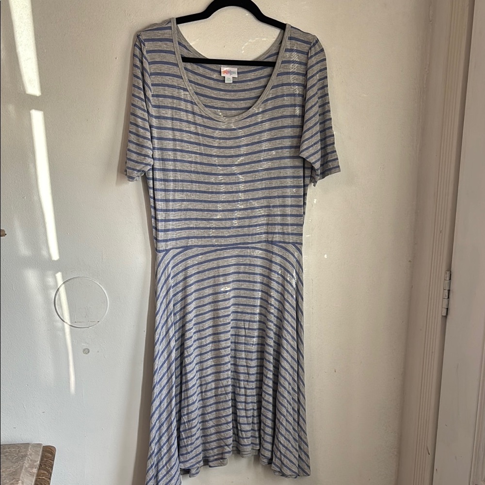 Casual Striped Gray Dress